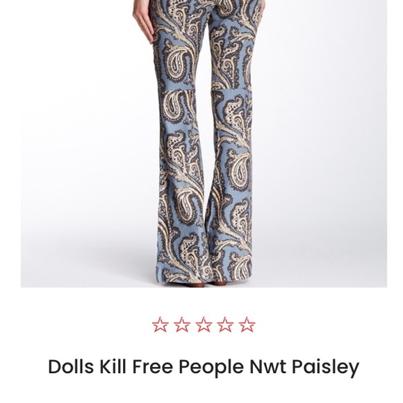 New: Free People + Dolls Kill Paisley Pants. Size Medium - Picture 11 of 16
